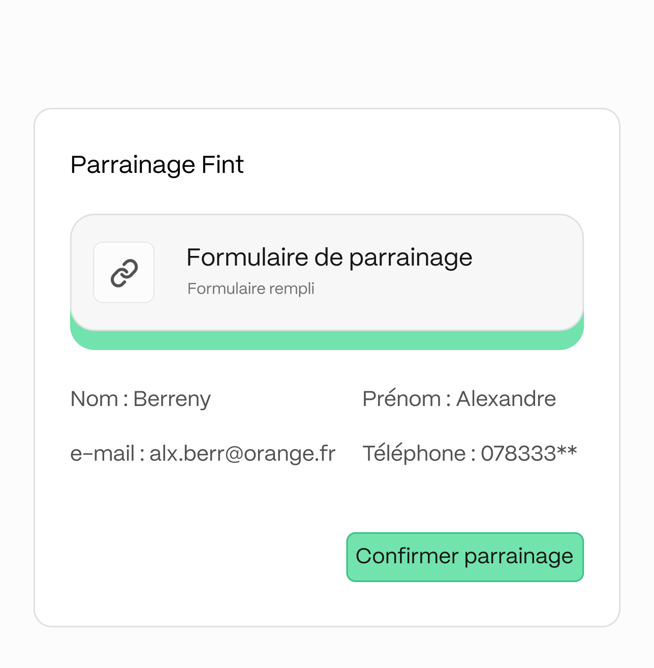 Etape 1 parrainage - Fint